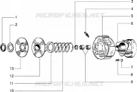 Pieces composant moyeu A.R.