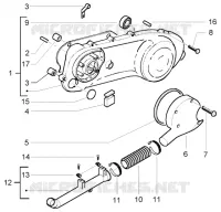 Couvercle transmission - tuyau de refroidissement courroie