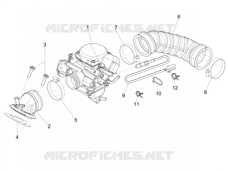 Carburateur complet - Raccord d'admission