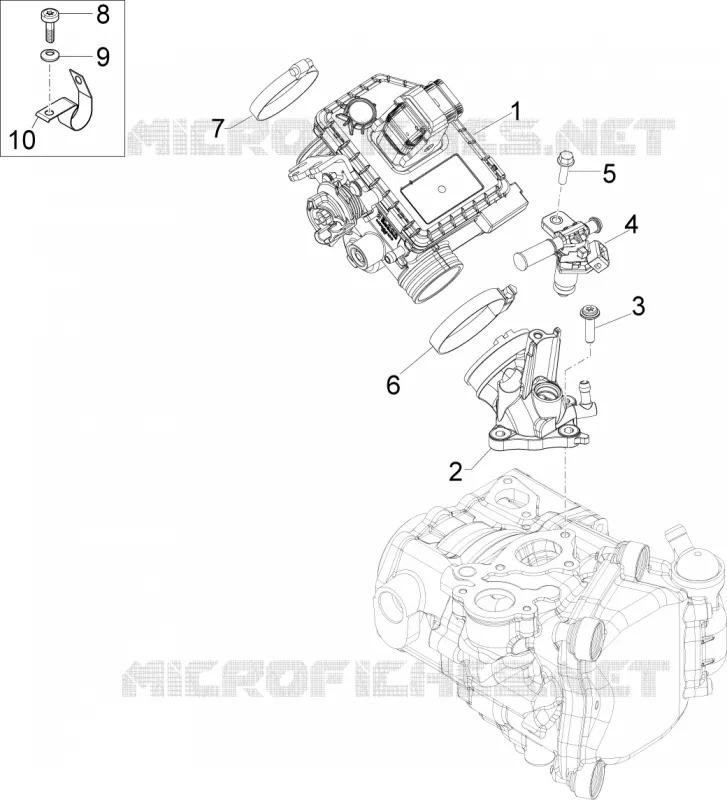 Corps papillon - Injecteur - Raccord d admission