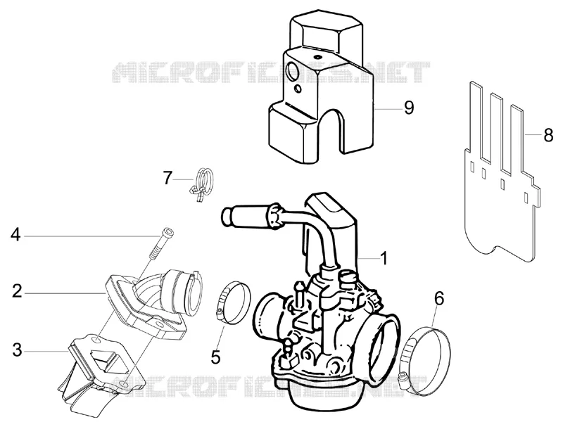 Carburateur complet - Raccord d'admission