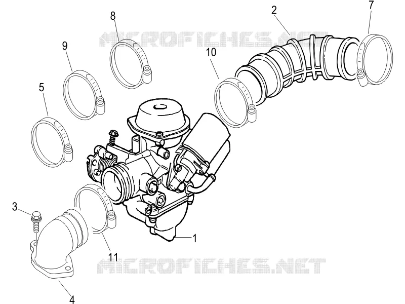 Carburateur complet - Raccord d'admission