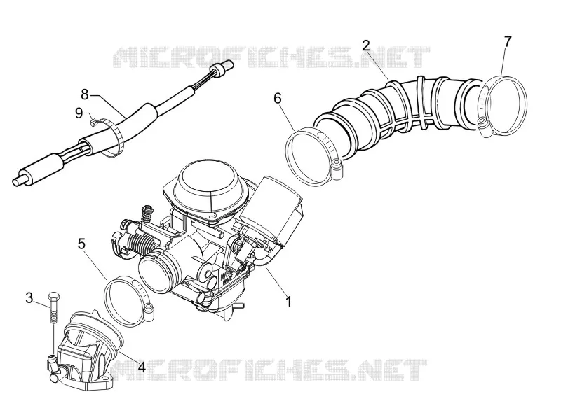 Carburateur complet - Raccord d'admission