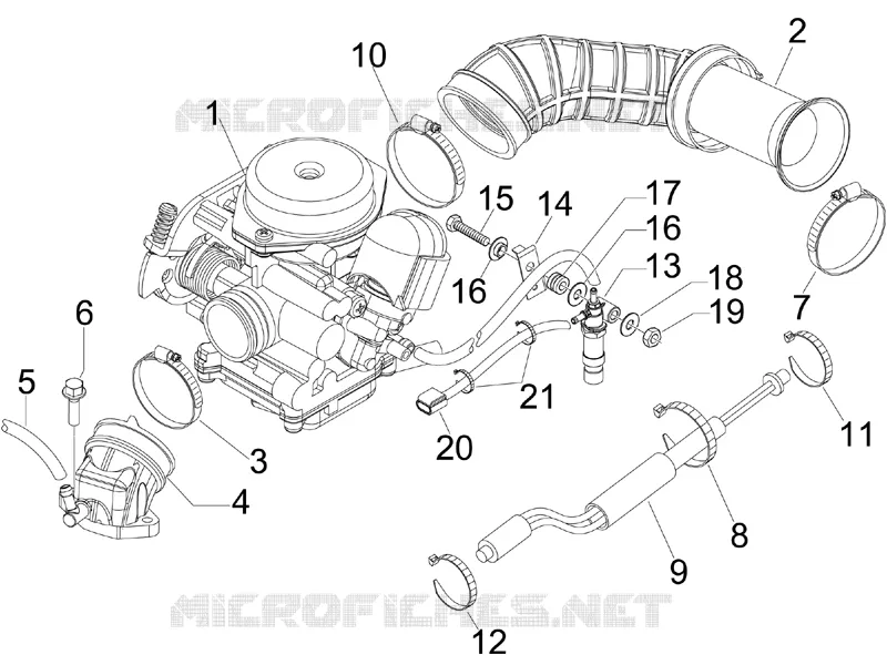 Carburateur complet - Raccord d'admission