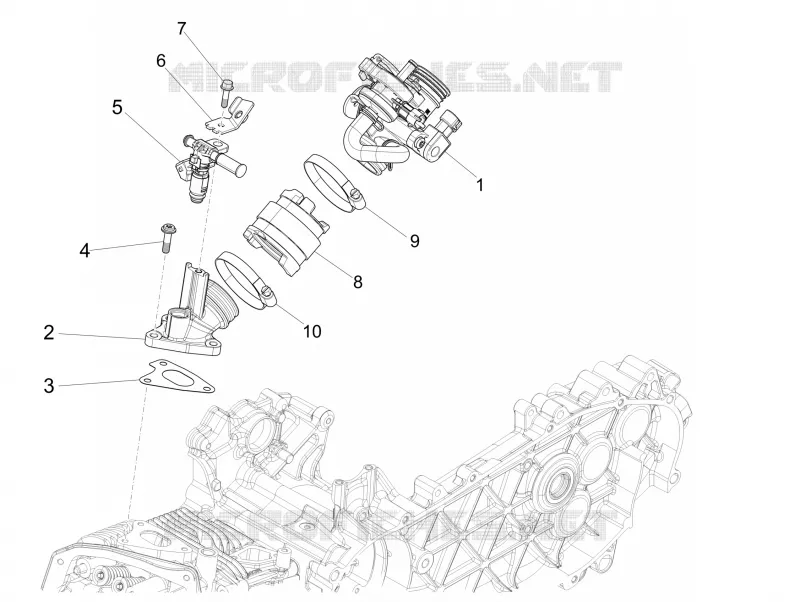 Corps papillon - Injecteur - Raccord d'admission