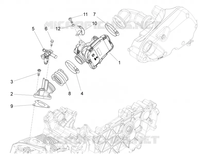 Corps papillon - Injecteur - Raccord d'admission