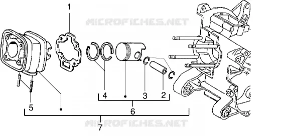 Cylinder-piston-wrist pin, assy