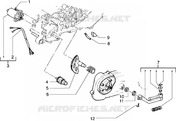 Starting motor-starter lever