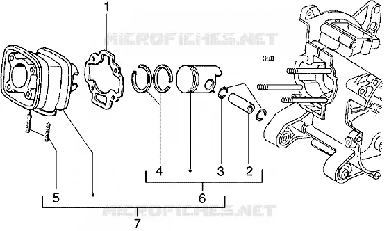 Cylinder-piston-wrist pin, assy