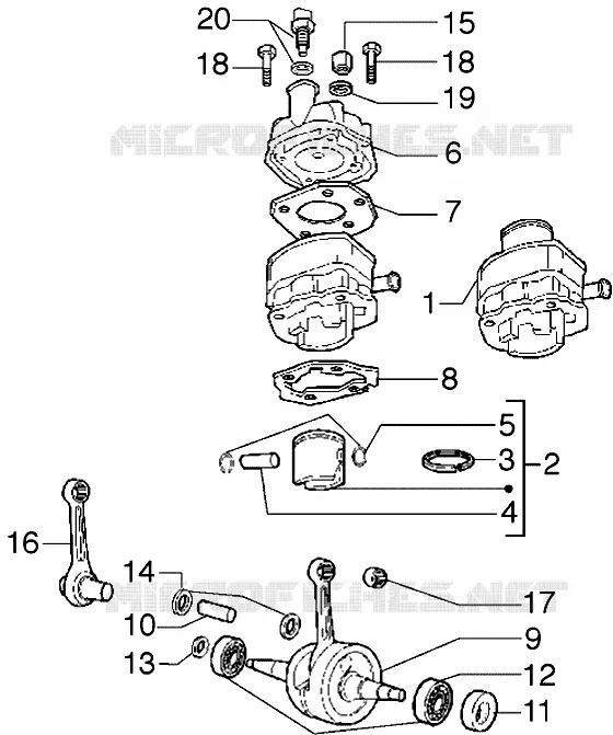 Ensemble cylindre-piston-axe de piston-Vilebrequin