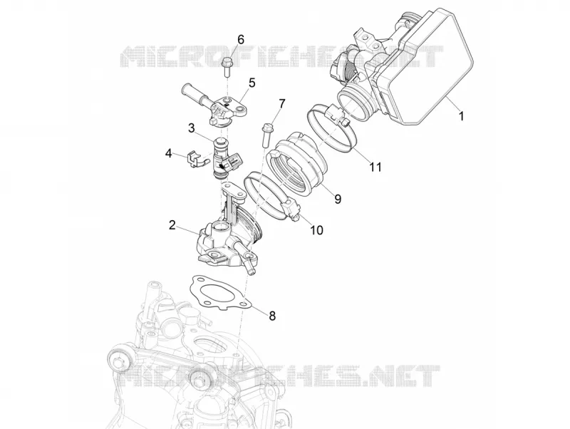 Boitier papillon - Injecteur - Pipe d'admission