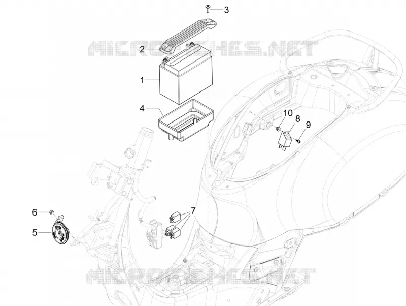 Relais - Batterie - Avertisseur sonore