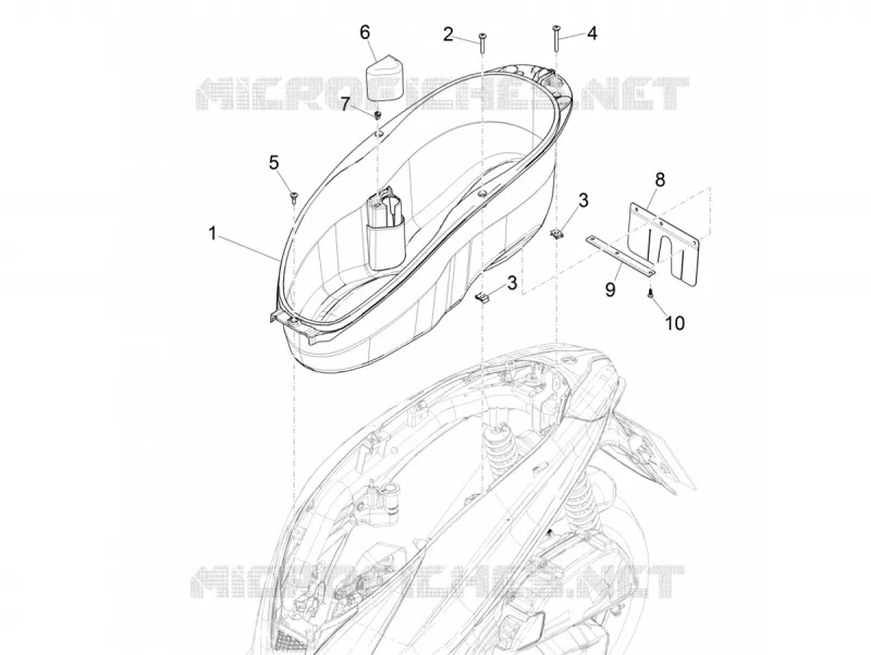 Logement casque - Dessous de selle