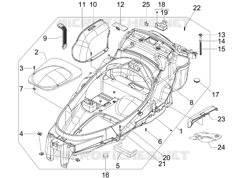 Logement casque - Dessous de selle