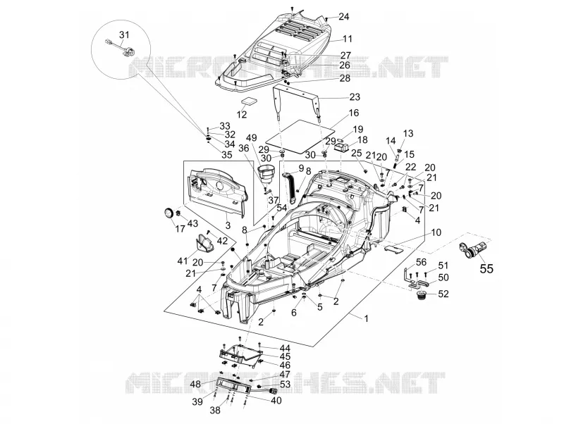 Logement casque - Dessous de selle