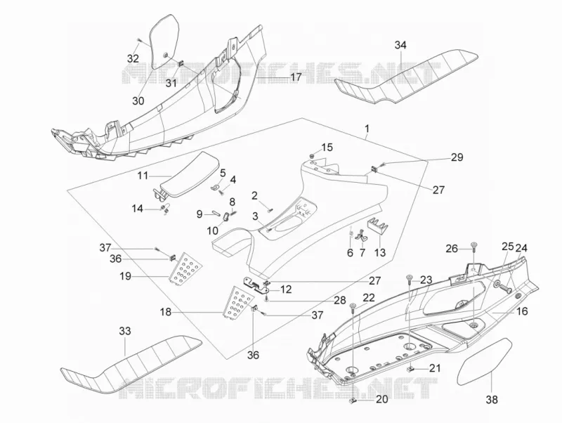 Protection centrale - Repose-pieds