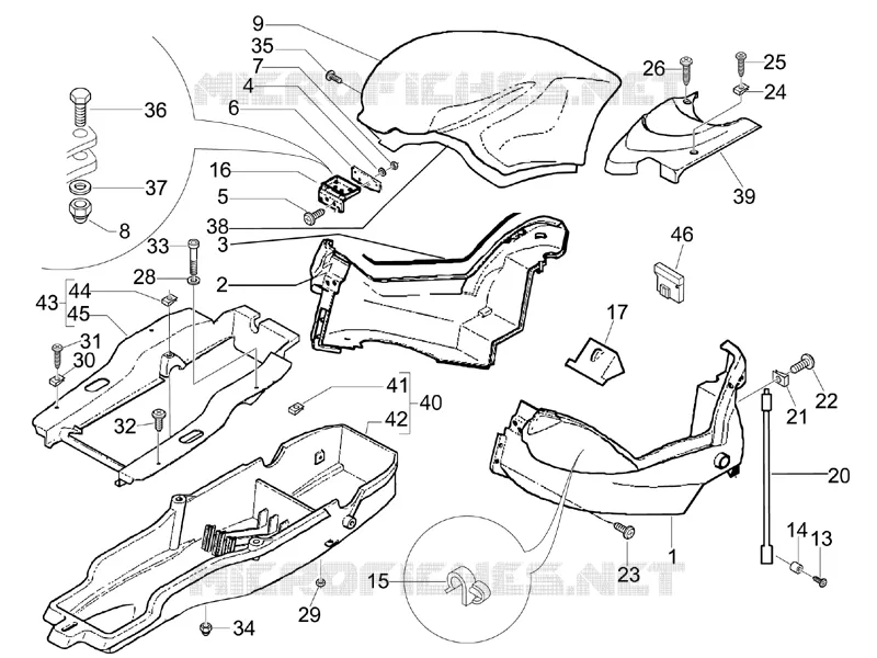 Logement casque - Dessous de selle