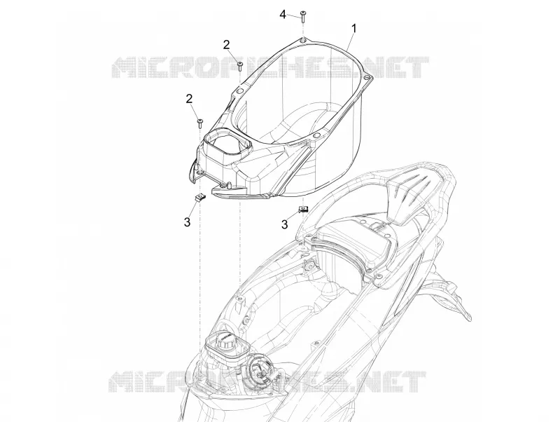 Logement casque - Dessous de selle