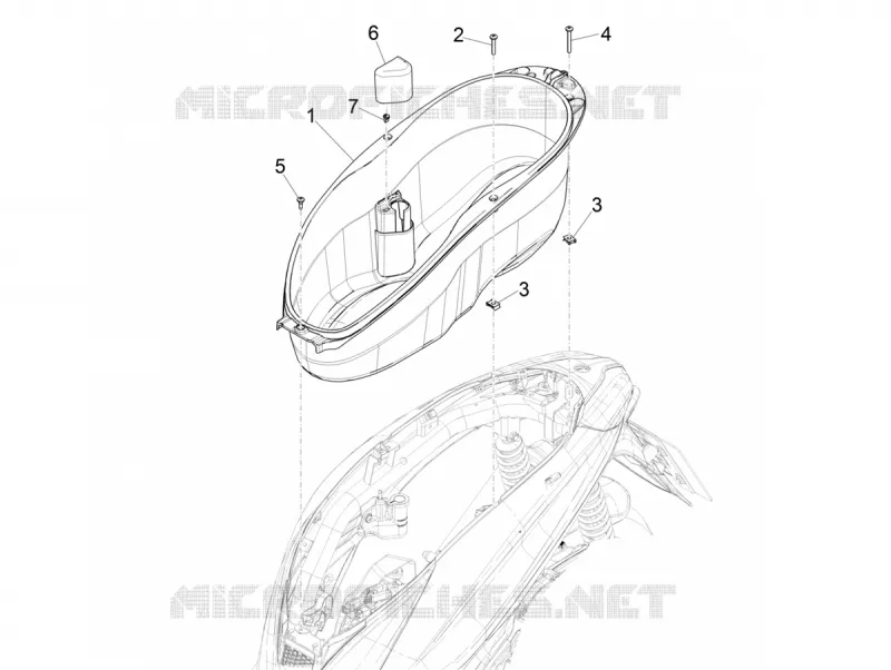 Logement casque - Dessous de selle