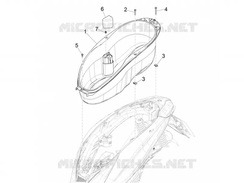 Logement casque - Dessous de selle