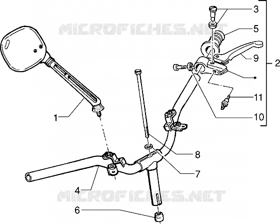 Pieces composant le guidon