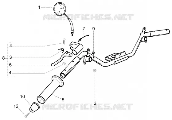 Pieces composant le guidon