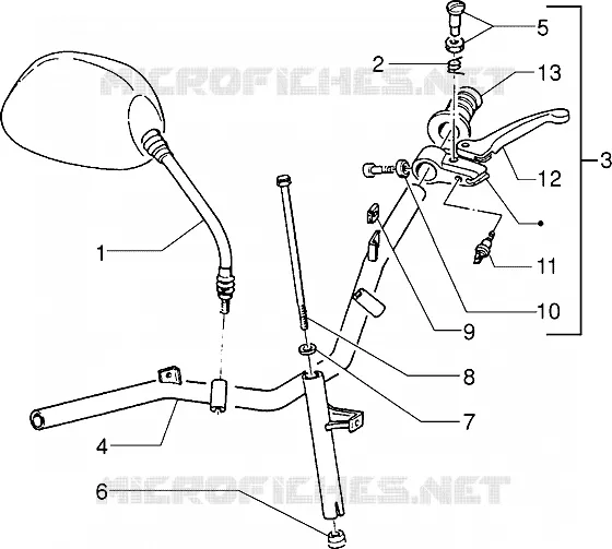 Pieces composant le guidon