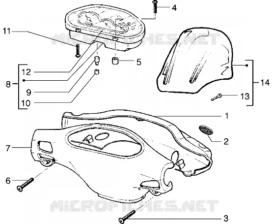 Speedometers kms.-Handlebar covers