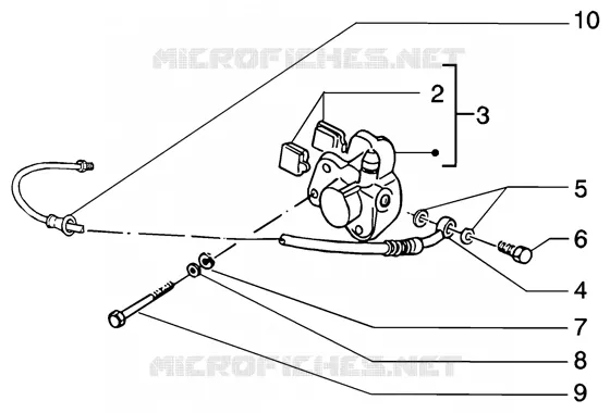 Front brake piping-front brake caliper