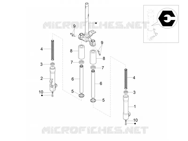 Composants de la fourche (Escorts)