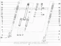 Fourche/tube direction - Ensemble butée dir.
