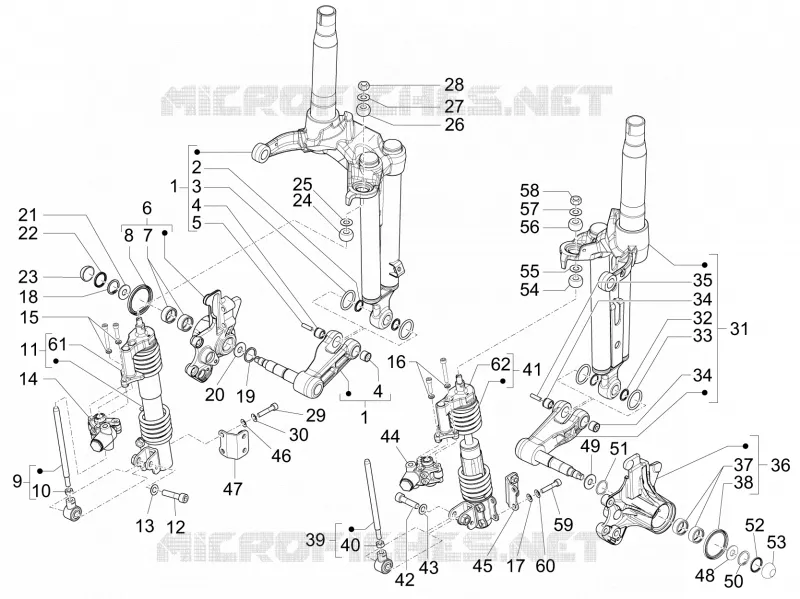 Composants de la fourche (Mingxing)