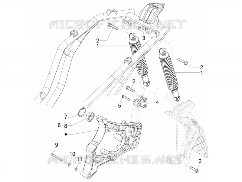 Suspension arrière - Amortisseur/s