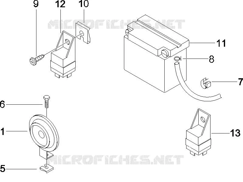 Relais - Batterie - Avertisseur sonore