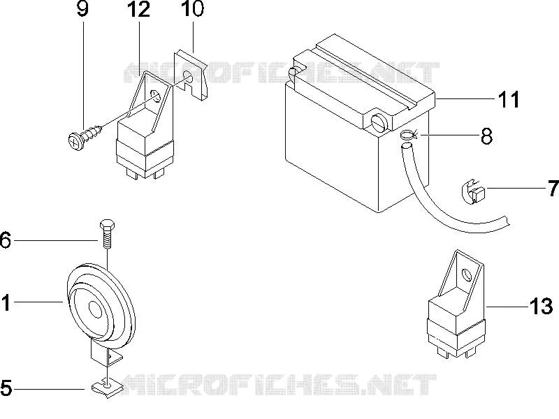 Relais - Batterie - Avertisseur sonore