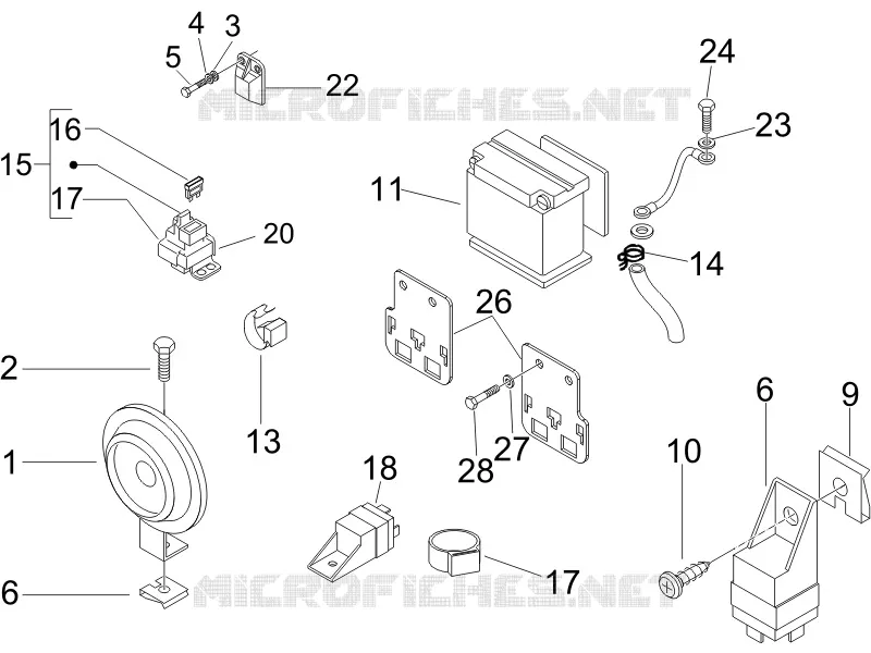 Relais - Batterie - Avertisseur sonore