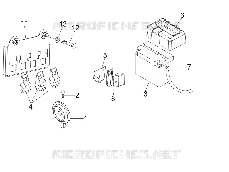Relais - Batterie - Avertisseur sonore