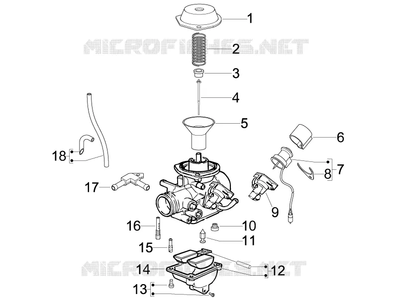 Composants de carburateur VESPA VESPA-SCOOTER 125 GTV 2007  GTV 4T Navy E3