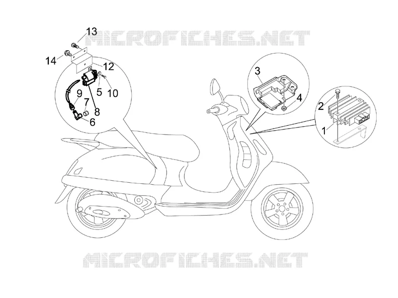 Régulateurs de tension - Centrales electroniques - Bobine H.T. VESPA VESPA-SCOOTER 200 GRANTURISMO 2005  Granturismo L