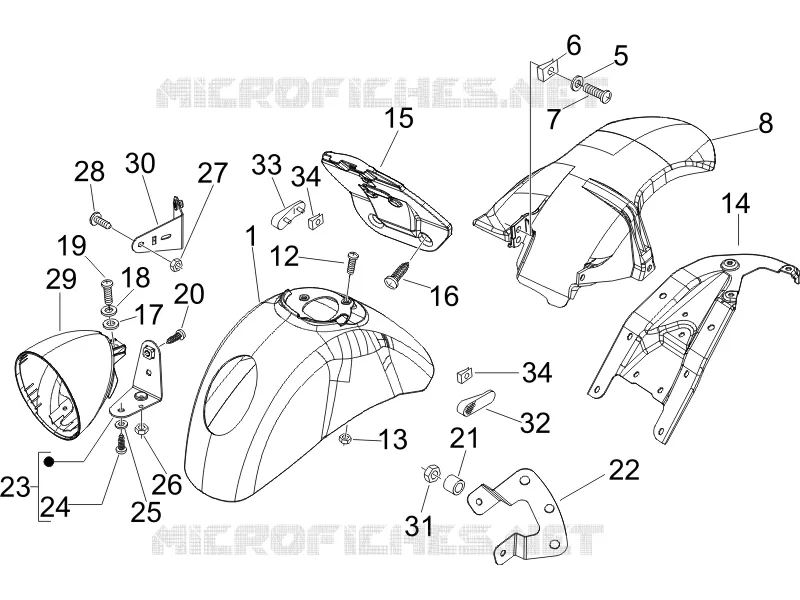 Logement roue - Garde boue VESPA VESPA-SCOOTER 250 GT 2006  GT ie 60°