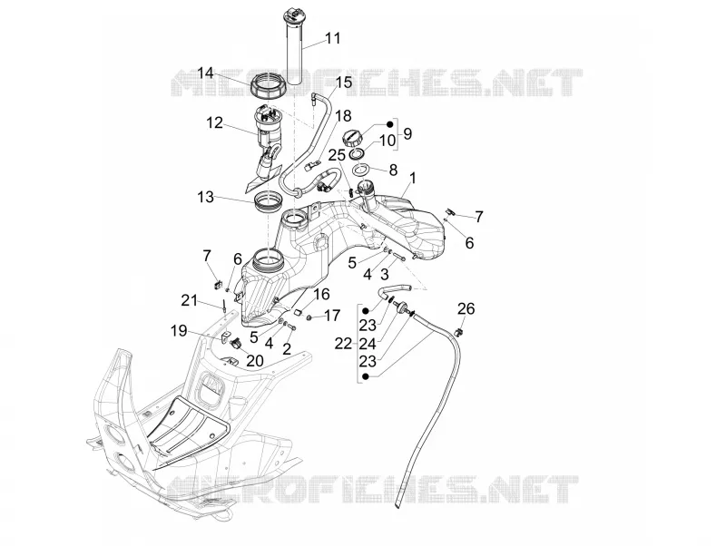 Reservoir carburant VESPA VESPA-SCOOTER 125 GTS 2016  GTS 4T 3V ie Super