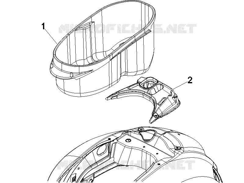 Logement casque - Dessous de selle VESPA VESPA-SCOOTER 125 GTS 2010  GTS 4T E3