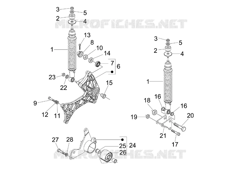 Suspension arrière - Amortisseur/s VESPA VESPA-SCOOTER 125 GTS 2011  GTS 4T E3