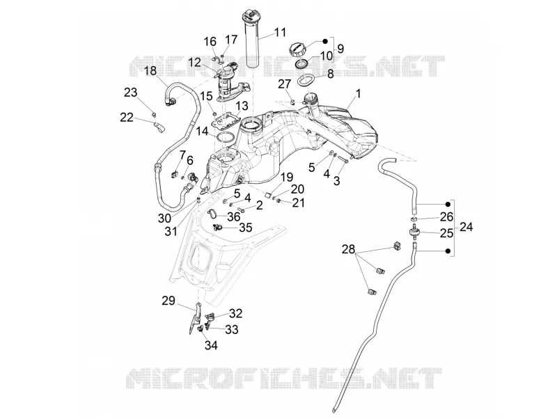 Réservoir carburant VESPA VESPA-SCOOTER 125 GTS 2016  GTS 4T E4 ABS