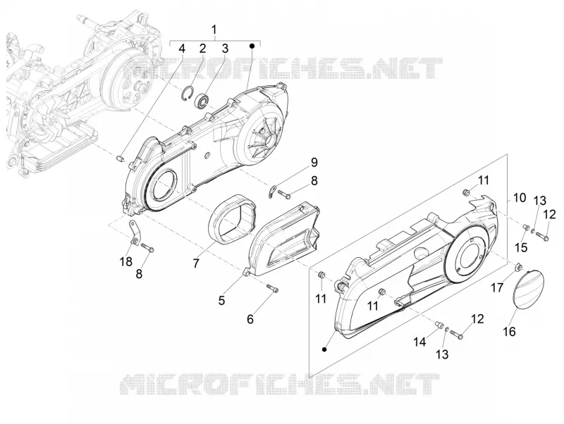 Couvercle carter - Refoidissement carter VESPA VESPA-SCOOTER 125 GTS 2010  GTS 4T ie Super E3