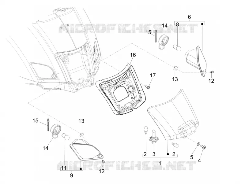 Eclairages arrière - Clignotants VESPA VESPA-SCOOTER 125 GTS 2015  GTS 4T ie Super E3