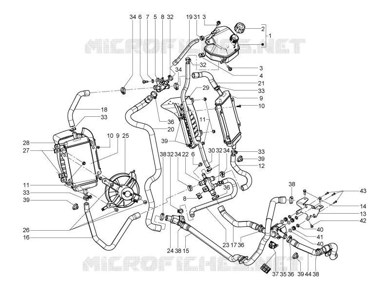 Installation refroidissement VESPA VESPA-SCOOTER 125 GTS 2011  GTS 4T ie Super E3