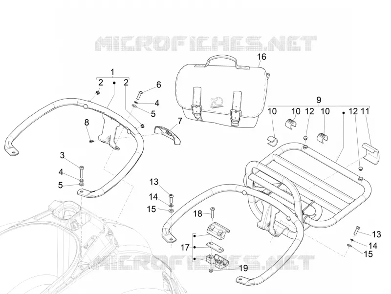 Porte-bagages arrière VESPA VESPA-SCOOTER 125 GTS 2014  GTS 4T ie Super E3