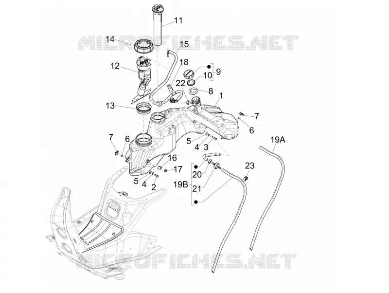 Reservoir carburant VESPA VESPA-SCOOTER 125 GTS 2009  GTS 4T ie Super E3