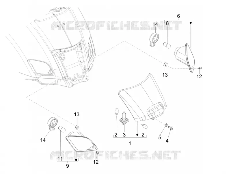Eclairages arrière - Clignotants VESPA VESPA-SCOOTER 150 GTS 2015  GTS Super ie 4T 3V